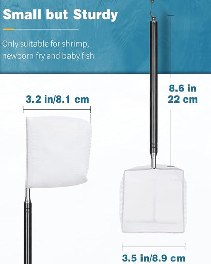 Pawfly 4 Inch Aquarium Soft Square Fine Shrimp Net, Tiny Fish Tank Net - Image 6