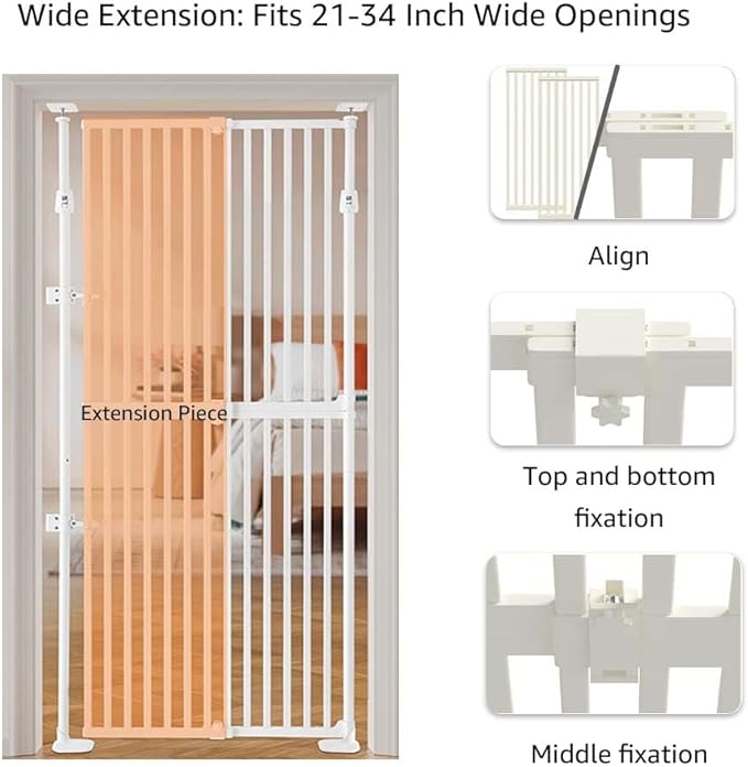 unipaws 75" High Extra Tall Cat Gate, Auto Closing and No Drilling Safety Gate - Image 6