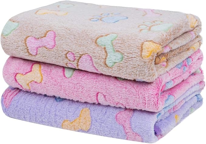 Dono 1 Pack 3 Dog Blankets, Soft Fluffy Fleece Pet Blanket Warm Sleep Mat Paw - Image 9