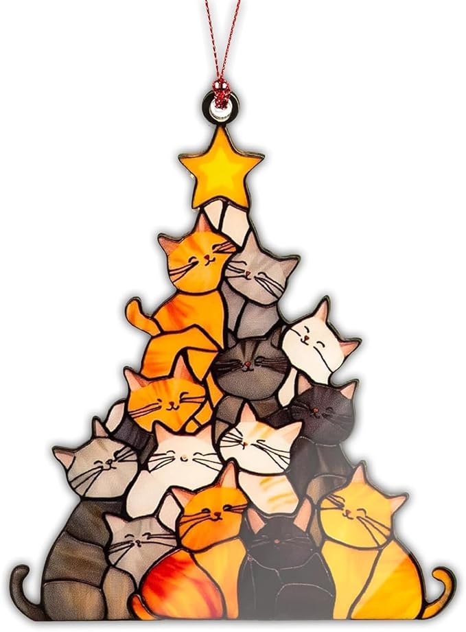 Cat Ornament, Cat Ornaments for Christmas Tree, Funny Holiday Decorations 2025 by NELXI