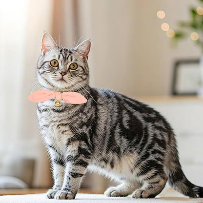 Bunny Ear Cat Collar with Bell and Bow Tie, Breakaway Cute Bowtie Kitten Collars - Image 4