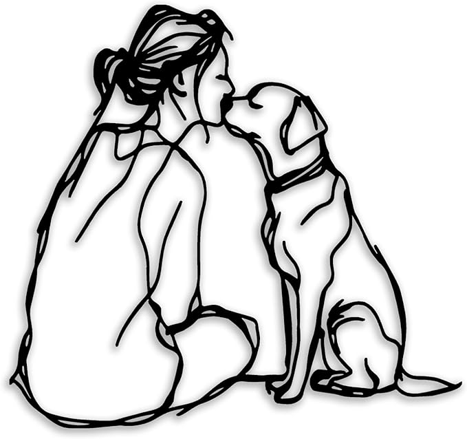 Woman Dog Metal Wall Decor by OPTYBVFD