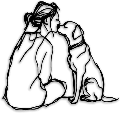 Woman Dog Metal Wall Decor by OPTYBVFD