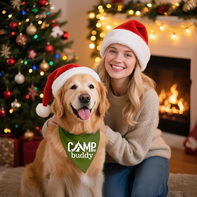 Camp Buddy Green Dog Bandana, Funny Puppy Scarf Photo Prop - Image 5