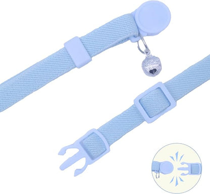 Breakaway Cat Collar with Bell, Safety Buckle Kitten Collar, Elastic Strech - Image 2