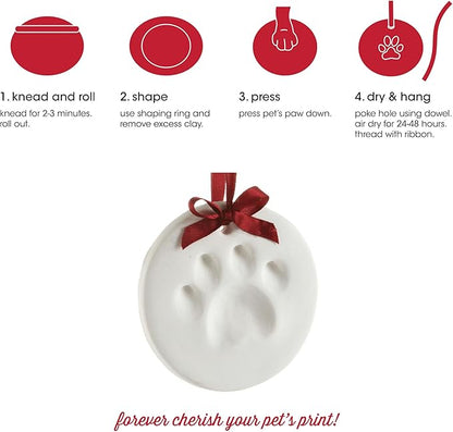 Pearhead Clay Pawprint Christmas Ornament, Pet Owner Holiday Gift, Dog or Cat - Image 2