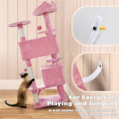 54 Inches Cat Tree Tower Condo Furniture, Cat Tower - Image 7