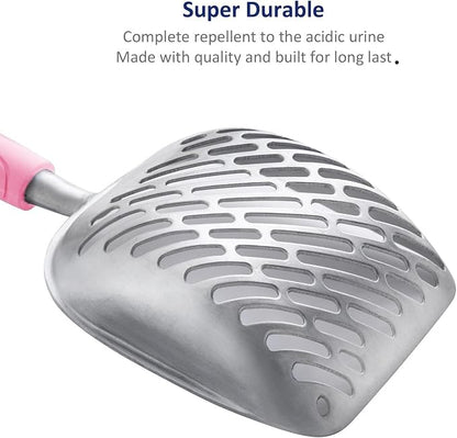 WePet Cat Litter Scoop, Aluminum Alloy Sifter, Kitty Metal Scooper, Deep Shovel - Image 3