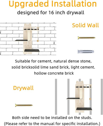 Cat Wall Shelves, 3 Platform Kitten Wall Furniture, DIY - Image 7