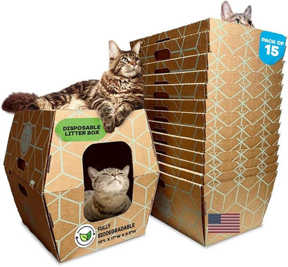 Tallest Disposable Cat Litter Box 15 Trays 2 Trays Litter Box Low Entry - Image 6