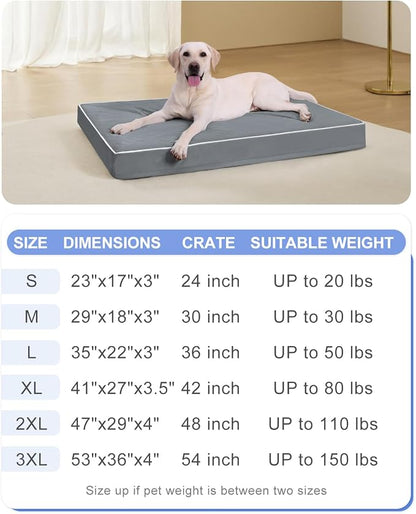 KSIIA Extra Large Dog Bed for Crate Pad Waterproof Dog Bed - Image 6