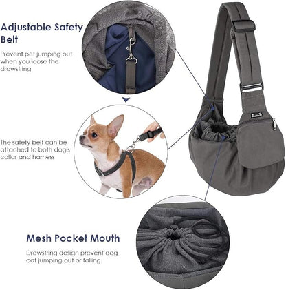 Lukovee Dog Sling Carrier, Hard Bottom Support & Adjustable Soft Padded - Image 3