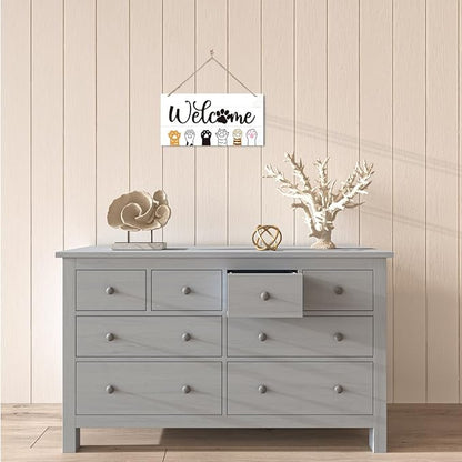 Welcome Sign for Front Door, Welcome Decor Wooden Hanging Sign - Image 5