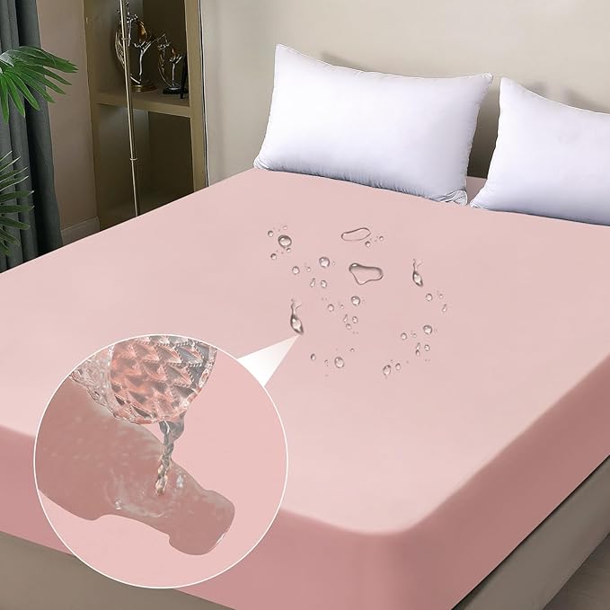 Waterproof Mattress Protector Queen, Fitted Sheet Style Breathable Mattress by OHANO