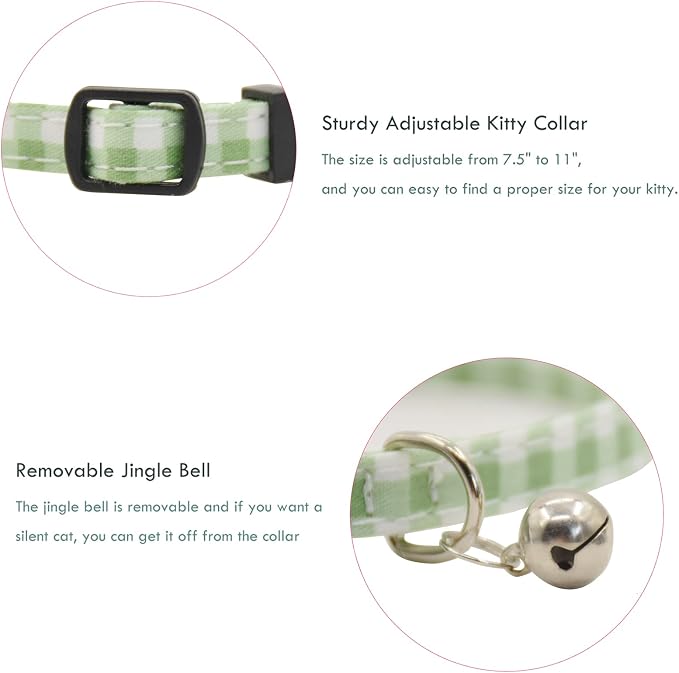Breakaway Cat Collars with Bell, Durable & Safe Cute Kitten Collars Safety - Image 5