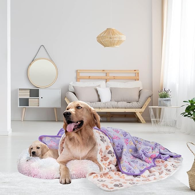 Dono 1 Pack 3 Dog Blankets, Soft Fluffy Fleece Pet Blanket Warm Sleep Mat Paw - Image 7