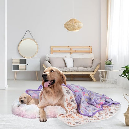 Dono 1 Pack 3 Dog Blankets, Soft Fluffy Fleece Pet Blanket Warm Sleep Mat Paw - Image 7