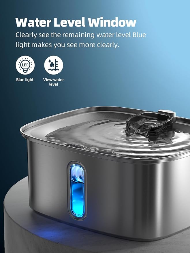 Dog Water Fountain for Large Dogs, 9L/2.4Gal Stainless Steel Dog Fountain - Image 3