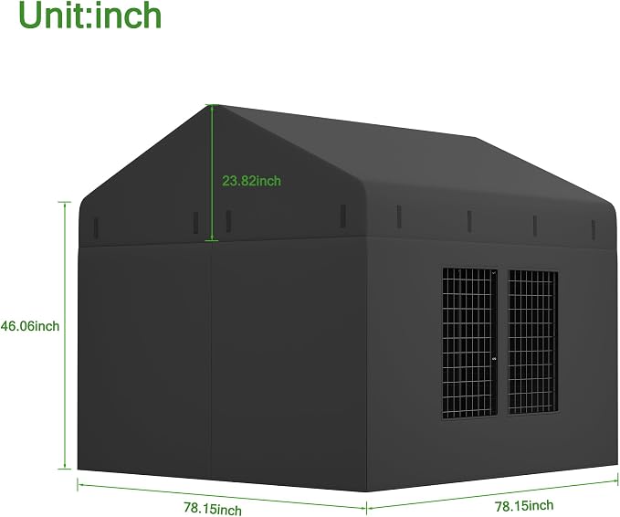 Outdoor Dog Kennel Cover 79" W x 79" D x 72.5" H - Image 4
