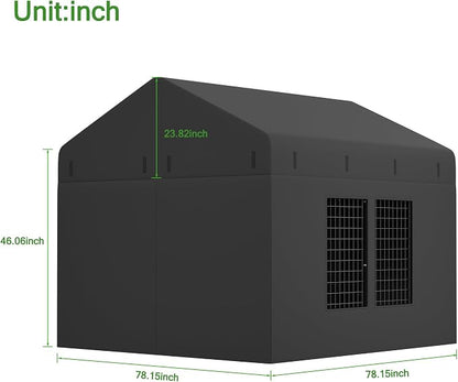 Outdoor Dog Kennel Cover 79" W x 79" D x 72.5" H - Image 4