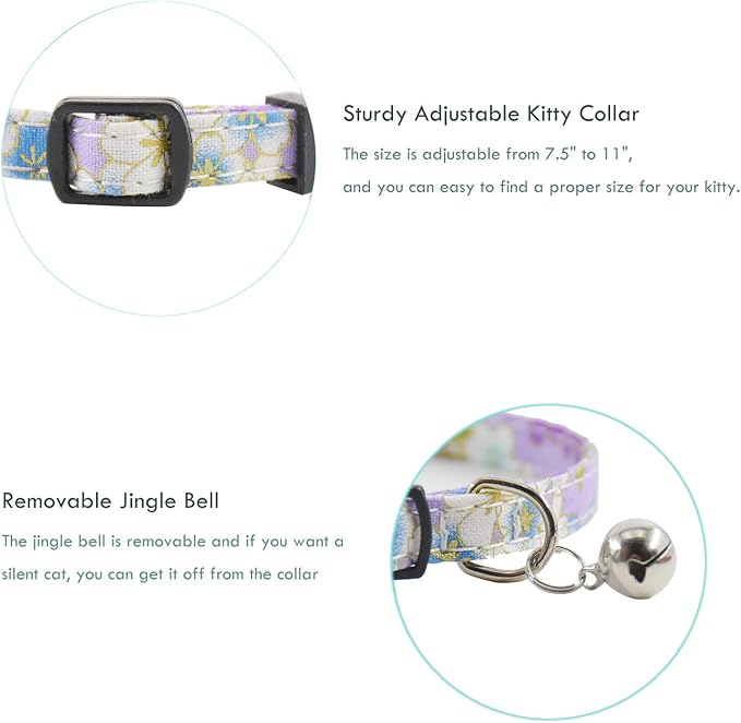 Breakaway Cat Collars with Bell, Durable & Safe Cute Kitten Collars Safety - Image 4