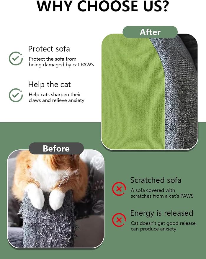 Cat Scratch Couch Furniture Protector, Adhesive Cat Scratch Pad Deterrent - Image 3