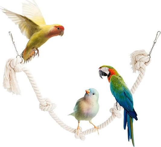 78.7 Inches Cotton Climbing Rope Toy, Lengthen and Bold Bird Ladder Bridge by Dnoifne