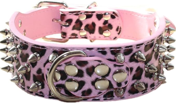 Serijoars Spiked Studded Dog Collar, PU Leather Dog Collar, Adjustable Pet by Serijoars