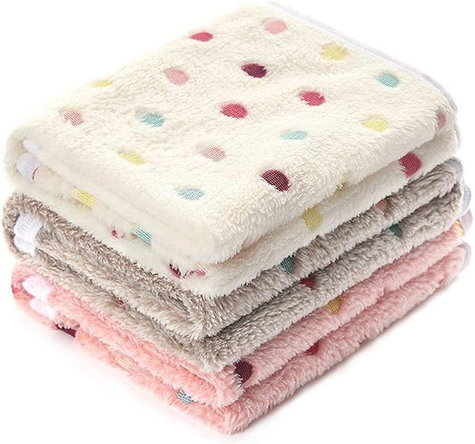 1 Pack 3 Blankets Super Soft Cute Dot Pattern Pet Blanket Flannel Throw by luciphia