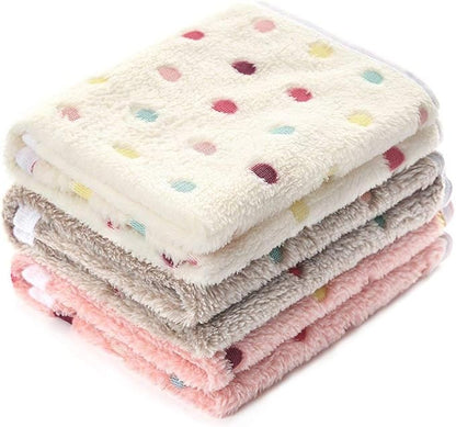 1 Pack 3 Blankets Super Soft Cute Dot Pattern Pet Blanket Flannel Throw by luciphia