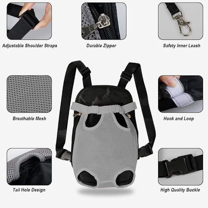 FEimaX Dog Carrier Backpack Pet Legs Out Front Cat Travel Bag, Adjustable Puppy - Image 3