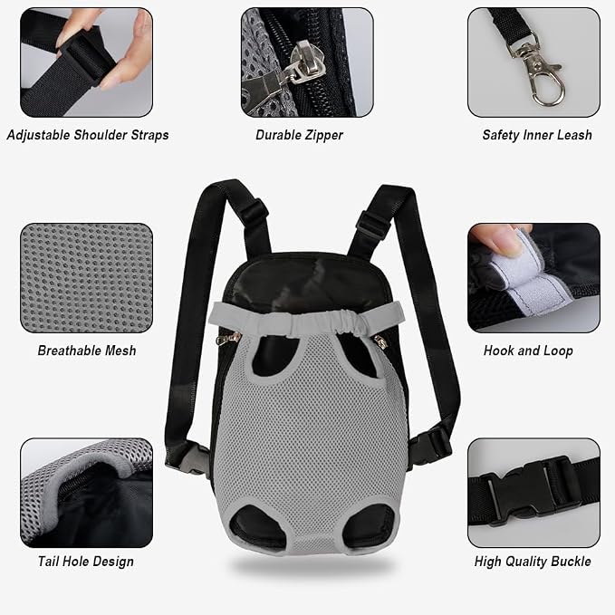 FEimaX Dog Carrier Backpack Pet Legs Out Front Cat Travel Bag, Adjustable Puppy - Image 3