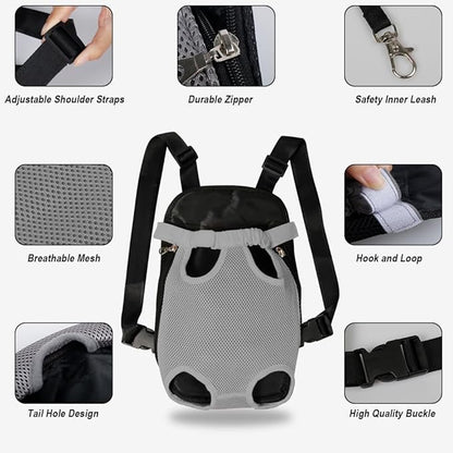 FEimaX Dog Carrier Backpack Pet Legs Out Front Cat Travel Bag, Adjustable Puppy - Image 3