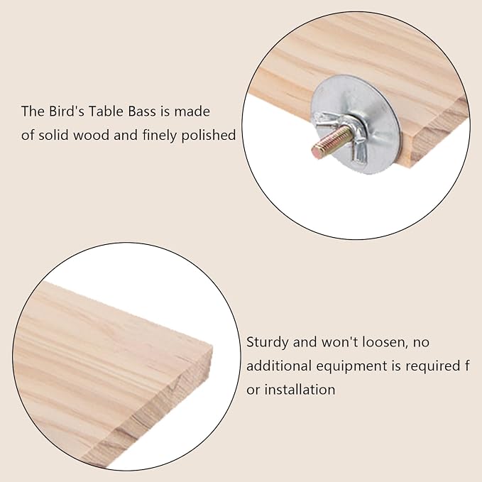 2Pcs Solid Wood Parrot Stand and Small Animal Climbing Platform - Image 3