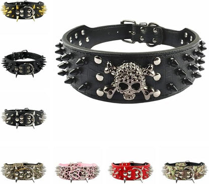 Serijoars Spiked Studded Dog Collar, PU Leather Dog Collar, Adjustable Pet - Image 4