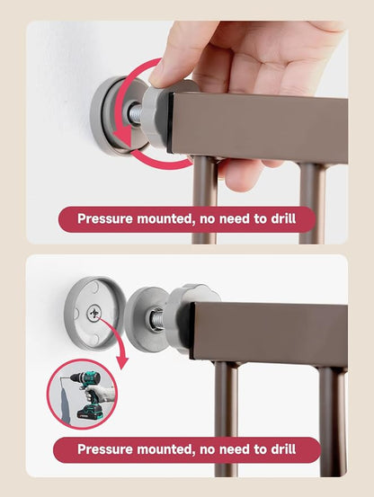 Baby Gate for Stairs, Stairs and Doorways Child Gate Pressure Mounted Safety - Image 7