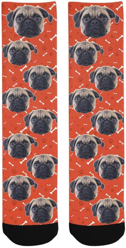 Custom Face Socks, Personalized Dog Lover Pet Photo Picture on Socks Unisex - Image 3