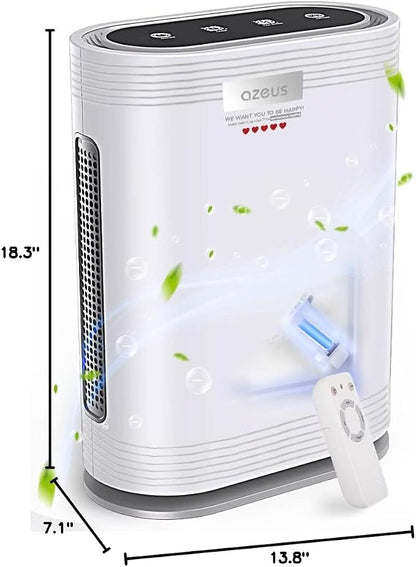 AZEUS True HEPA Air Purifier for Home, UV light | Ionic Generator | Office or - Image 7