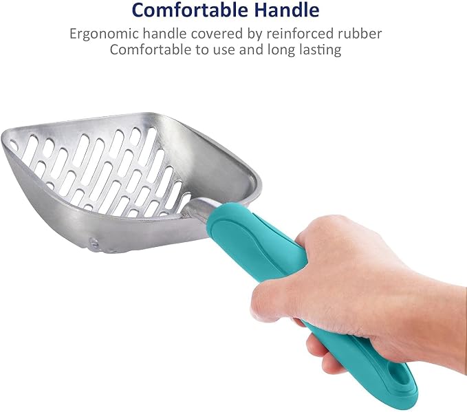 WePet Cat Litter Scoop, Aluminum Alloy Sifter, Kitty Metal Scooper, Deep Shovel - Image 4