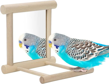 Bird Mirror with Perch Bird Toys by Wontee