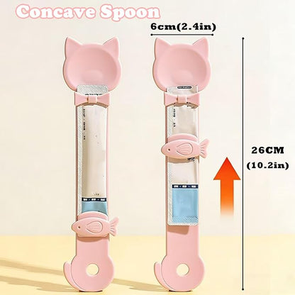 Cat Treat Spoon & 3 Pcs Can Lids | Cat Strip Feeder Squeeze - Image 2