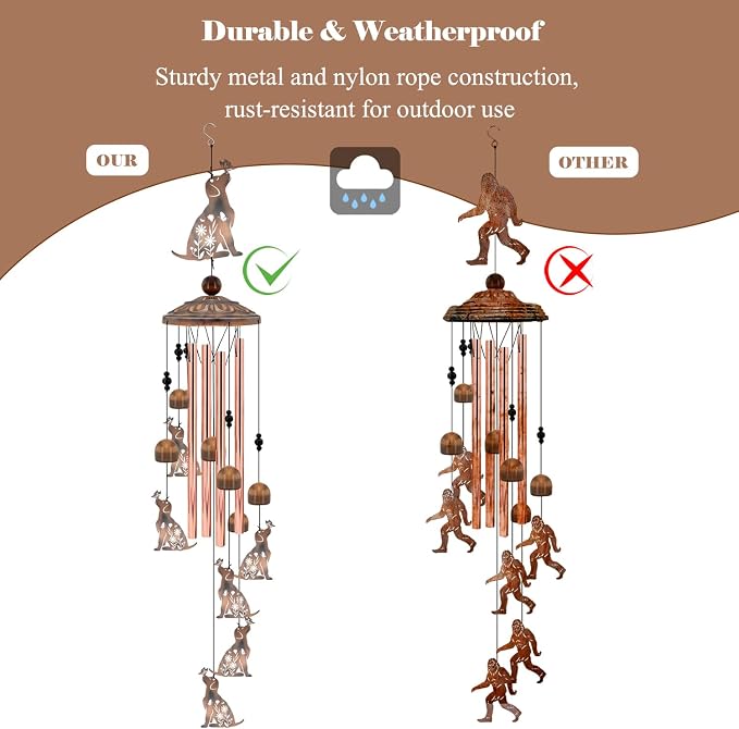 Dog Wind Chimes for Outside, 35‘’ Metal Dog WindChimes Gifts for Women/Men - Image 5