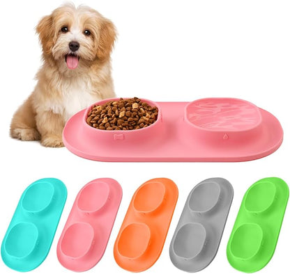 Small Size Puppy Dog Bowls: Food and Water Bowls Set by HOYEHOLA