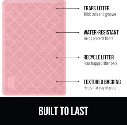 GORILLA GRIP Cat Litter Box Mat, Water Resistant, US Designed Kitty Litter - Image 2