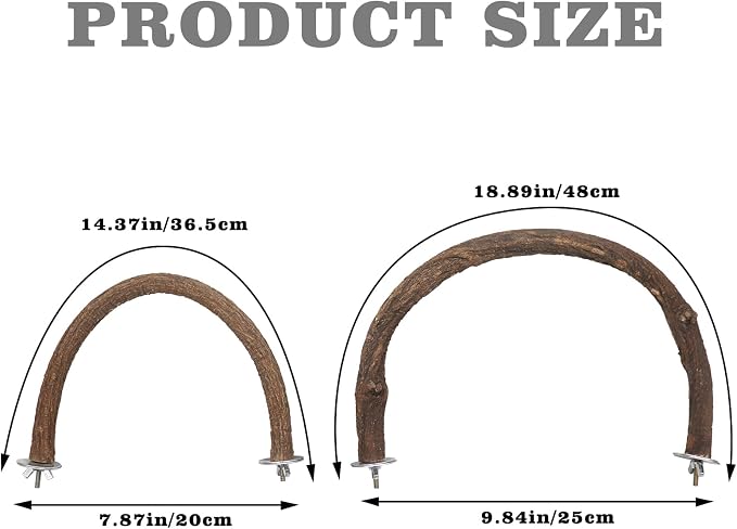 2 Pack Bird Perch Stand, Natural Wood U Shape Parrot Stand Pole, Bird Cage - Image 6