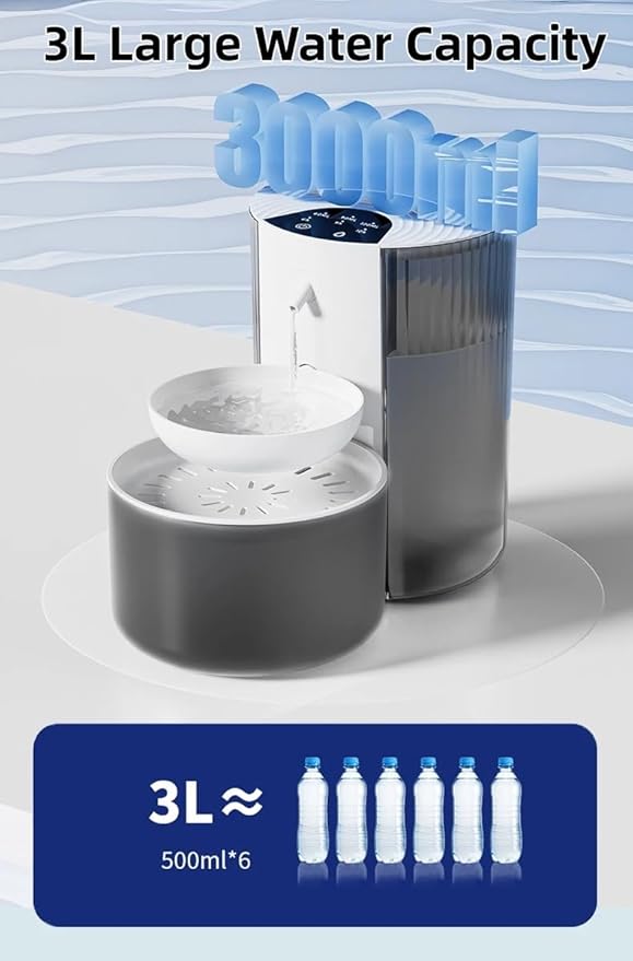 Wireless Cat Water Fountain No Filters, 3.5L Automatic Wastewater Separation - Image 6