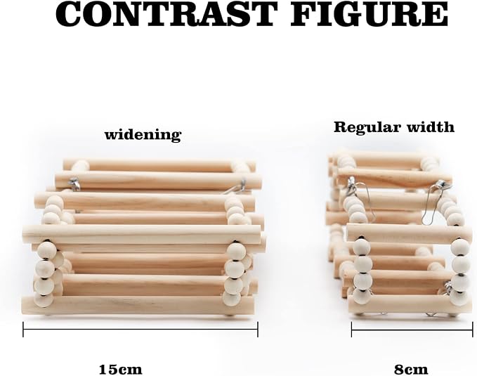 Bird Ladder Bridge, Wooden Pet Hamster Climbing & Swing Toys, Cage Accessories - Image 4
