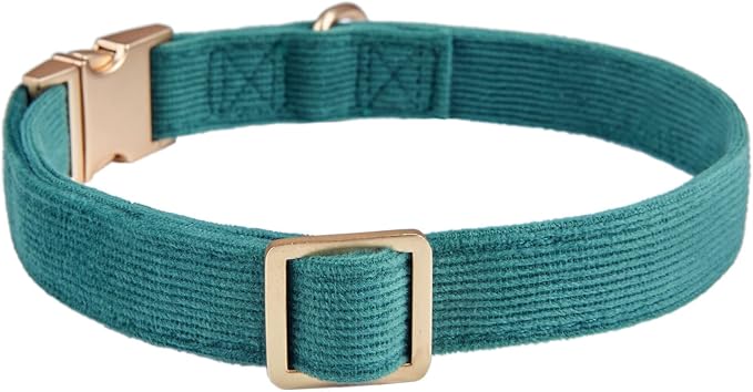Soft Cotton Dog Collar with Metal Buckle Adjustable Heavy Duty Comfy Corduroy - Image 2