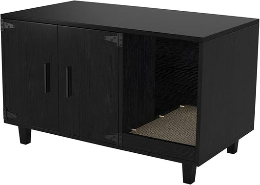 GDLF Modern Wood Pet Crate Cat Washroom Hidden Litter Box Enclosure Furniture - Image 2