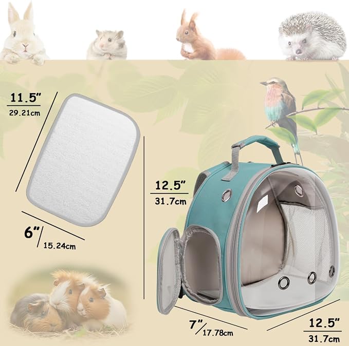 Lizard Carrier Backpack with Security Printing Harness Leash Set, Reptile - Image 2